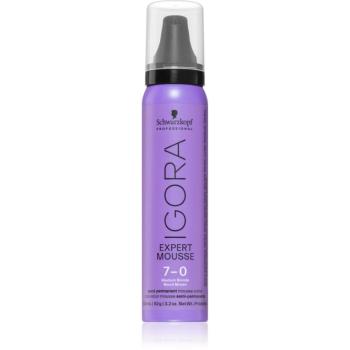 Schwarzkopf Professional IGORA Expert Mousse barvicí pěna na vlasy odstín 7-0 Medium Blonde Natural 100 ml