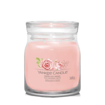 Yankee Candle Aromatická svíčka Signature sklo střední Fresh Cut Roses 368 g