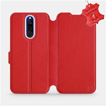 Flip pouzdro na mobil Xiaomi Redmi 8 - Červené - kožené -   Red Leather (5903516076918)