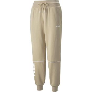 Puma POWER COLORBLOCK PANTS FL BIE Dámské tepláky, béžová, velikost