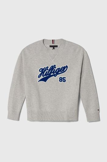 Dětský bavlněný svetr Tommy Hilfiger šedá barva