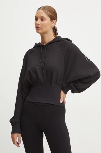 Tepláková mikina adidas by Stella McCartney černá barva, s kapucí, JG1543