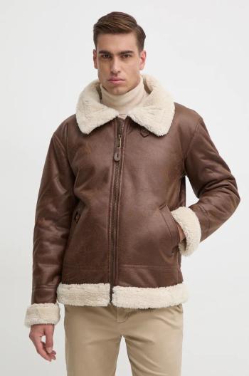 Bunda Alpha Industries B3 FL pánská, hnědá barva, přechodná, 143106