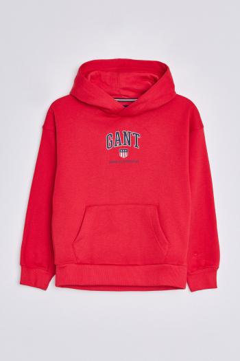 MIKINA GANT D2. GANT RETRO SHIELD HOODIE BRIGHT RED