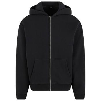 Build Your Brand Hebká pánská mikina na zip Fluffy - Černá | XL