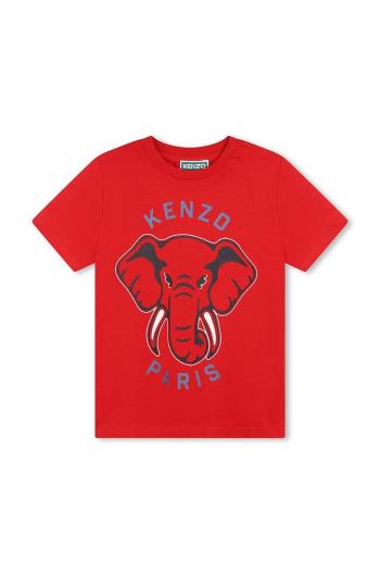 Dětské bavlněné tričko Kenzo Kids červená barva, s potiskem, K60748