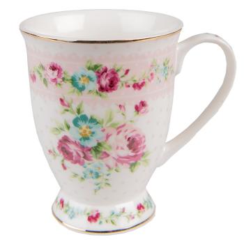 Růžový porcelánový hrneček Laverne - 12*9*10 cm / 296 ml 6CEMU0127