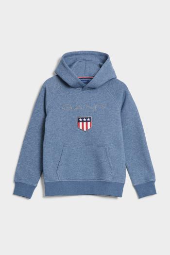 MIKINA GANT SHIELD HOODIE INDIGO BLUE MELANGE