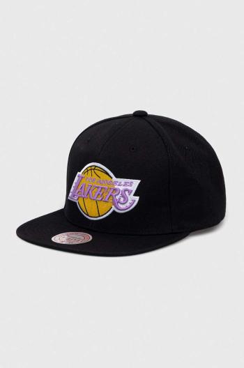 Kšiltovka Mitchell&Ness Los Angeles Lakers černá barva, s aplikací