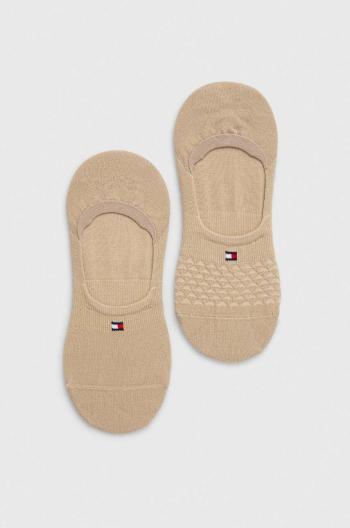 Ponožky Tommy Hilfiger 2-pack dámské, béžová barva, 701227565