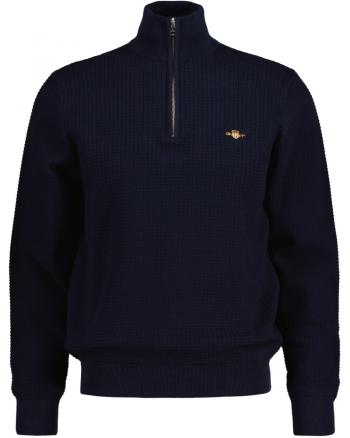 SVETR GANT D2. COTTON TEXTURE HALFZIP EVENING BLUE