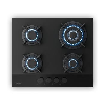 Klarstein Plynová varná deska Velaire, 4-plotýnka s elektrickým zapalováním, kompatibilní se zemním plynem a LPG, 8000W, 60cm