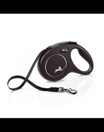 FLEXI New Classic lesa automata pentru caini, negru, marimea M, 5 m