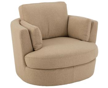 Béžové kulaté křeslo Swivel Beige - 98*107*88cm 5018