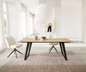 Jídelní stůl Edge 200x100 keramika Laminam® Sabbia kov zkosená