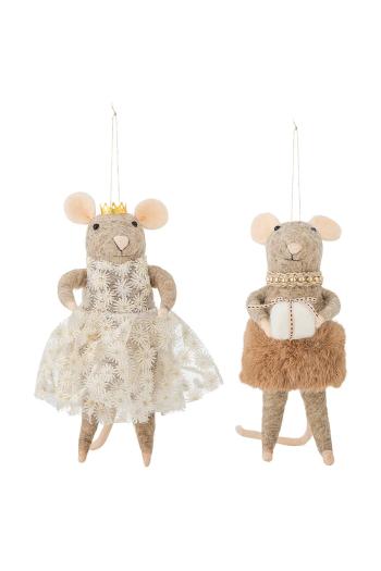 Bloomingville karácsonyi díszek 13 x 23 x 9 cm 2 db bézs