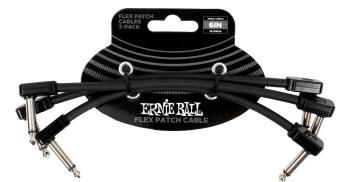 Ernie Ball Flex Patch Cable 6" Black 3-Pack 