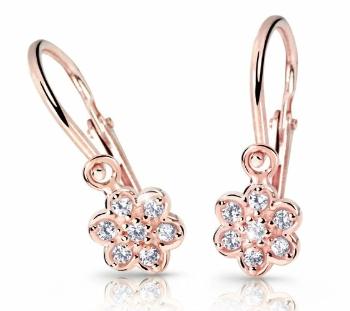 Cutie Jewellery Dětské náušnice z růžového zlata C2746-10-X-4 bílá