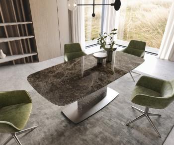 Jídelní stůl Edge oválný 200x100 keramika Laminam® Emperador