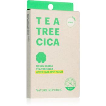 NATURE REPUBLIC Green Derma Tea Tree Cica After Care Spot Patch lokální péče pro pleť vysušenou a podrážděnou léčbou akné 60 ks