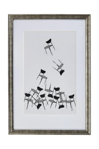 House Doctor fali dekoráció keretben HDInco 60 x 40 cm fekete