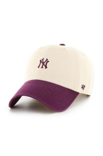 Bavlněná baseballová čepice 47 brand MLB New York Yankees béžová barva, s aplikací, B-SSTBC17GWS-NT