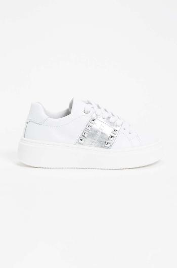 Dětské kožené sneakers boty Twinset bílá barva, 242GCJ018