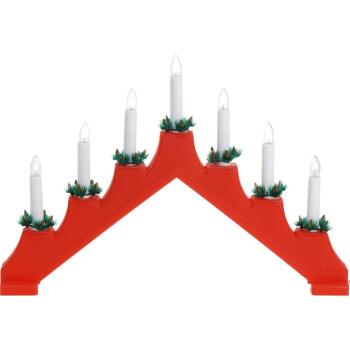 Vánoční svícen Candle Bridge červená, 7 LED