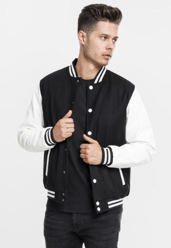 Urban Classics Oldschool College Jacket blk/wht - L