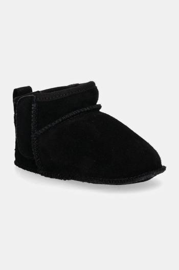 Kojenecké semišové boty UGG BABY CLASSIC ULTRA MINI černá barva, 1157690I