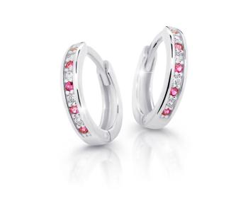 Cutie Jewellery Cercei rotunzi fermecători din aur alb C3342-80-X-2 fucsia