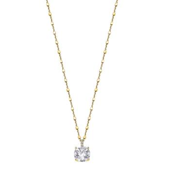 Lotus Silver Elegantní pozlacený náhrdelník ze stříbra s čirými krystaly Swarovski LP2005-1/5 (řetízek, přívěsek)