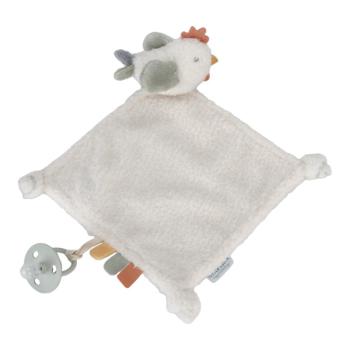 Little Dutch Little Farm Cuddle Cloth Chicken mazlicí dečka s klipem 1 ks