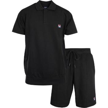 Fila SET SHORT SLEEVES T-SHIRT SHORT PANTS IN FRENCH TERRY Pánské pyžamo, černá, velikost