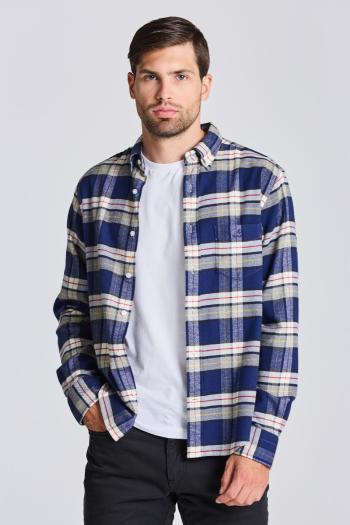 KOŠILE GANT D2. REG UT FLANNEL CHECK SHIRT PERSIAN BLUE