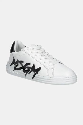 Kožené sneakers boty MSGM bílá barva, 3741MDS506 924