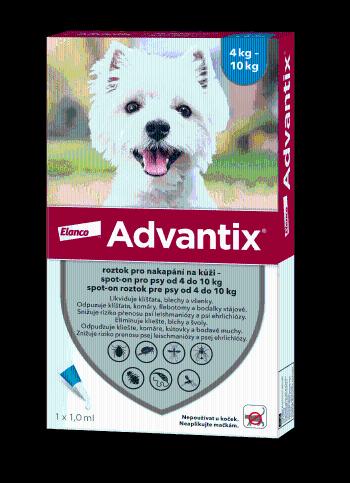 ADVANTIX Spot-on pre psy od 4 do 10 kg 1 ks