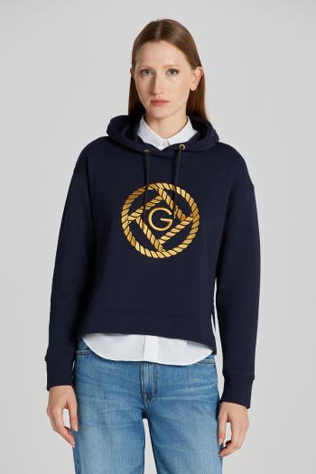 MIKINA GANT D2. ROPE ICON HOODIE EVENING BLUE