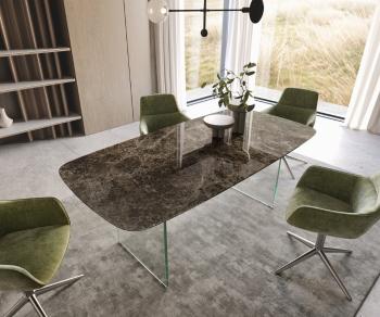 Jídelní stůl Edge oválný 200x100 keramika Laminam® Emperador