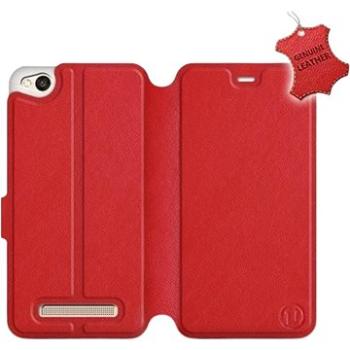 Flip pouzdro na mobil Xiaomi Redmi 4A - Červené - kožené -   Red Leather (5903226501755)