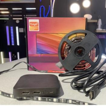 Digitális LED szalag szett HDMI BOX-szal , TV képernyő követő funkcióval , RGB + IC (digitális) , dimmelhető , 5.5m , WIFI/Bluetooth , TUYA , LEDISSIMO AMBIENT LIGHT
