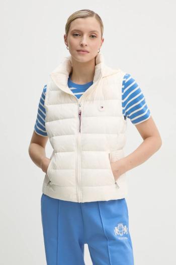 Péřová vesta Tommy Hilfiger béžová barva, WW0WW43773