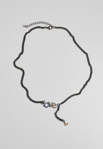 Urban Classics Love Necklace gunmetal - UNI