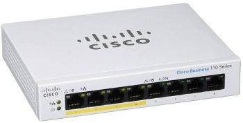 Switch CISCO CBS110 Unmanaged 8 portos GE, részleges PoE, asztali, Ext PS