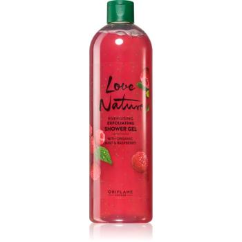 Oriflame Love Nature Organic Mint & Raspberry čisticí peelingový gel s vůní malin 500 ml