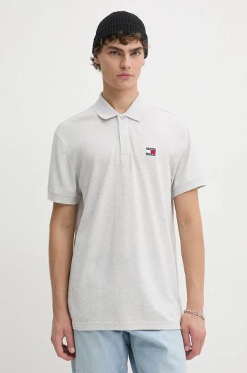 Bavlněné polo tričko Tommy Jeans šedá barva, DM0DM19622