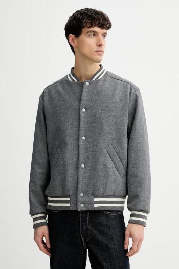 A.P.C. dzseki gyapjúkeverékből blouson micky szürke, átmeneti, WVBEB.M02974