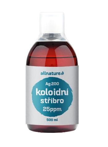 Allnature Koloidní stříbro Ag200 25ppm 500 ml