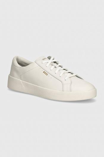 Kožené sneakers boty BOSS Belwar bílá barva, 50522865