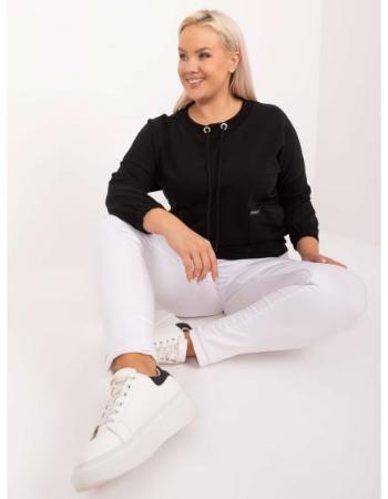 Dámská halenka s 3/4 rukávy krátká plus size černá  